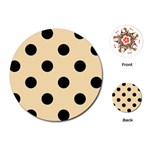 Polka Dots - Black on Peach Orange Playing Cards (Round)