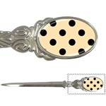 Polka Dots - Black on Peach Orange Letter Opener