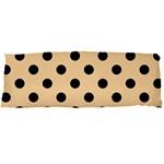 Polka Dots - Black on Sunset Orange Body Pillow Case Dakimakura (Two Sides)