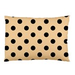 Polka Dots - Black on Sunset Orange Pillow Case (One Side)