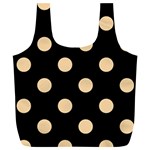 Polka Dots - Sunset Orange on Black Full Print Recycle Bag (XL)