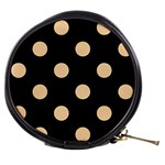 Polka Dots - Sunset Orange on Black Mini Makeup Bag