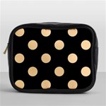 Polka Dots - Sunset Orange on Black Mini Toiletries Bag (One Side)