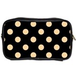 Polka Dots - Sunset Orange on Black Toiletries Bag (Two Sides)