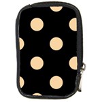 Polka Dots - Sunset Orange on Black Compact Camera Leather Case