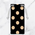 Polka Dots - Sunset Orange on Black Jewelry Bag