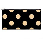 Polka Dots - Sunset Orange on Black Pencil Case