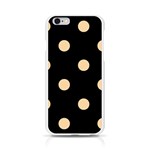 Polka Dots - Sunset Orange on Black Apple iPhone 6/6S Silicone Case (Transparent)