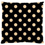 Polka Dots - Sunset Orange on Black Large Cushion Case (Two Sides)