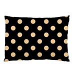 Polka Dots - Sunset Orange on Black Pillow Case (One Side)