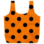 Polka Dots - Black on Orange Full Print Recycle Bag (XL)