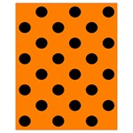 Polka Dots - Black on Orange Drawstring Bag (Small)