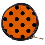 Polka Dots - Black on Orange Mini Makeup Bag