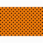 Polka Dots - Black on Orange Collage 12  x 18 