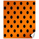 Polka Dots - Black on Orange Canvas 20  x 24 