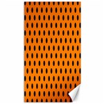 Polka Dots - Black on Orange Canvas 40  x 72 