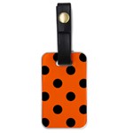 Polka Dots - Black on Safety Orange Luggage Tag (One Side)