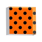 Polka Dots - Black on Safety Orange 4 x 4  Acrylic Photo Block