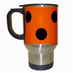 Polka Dots - Black on Safety Orange Travel Mug (Black)