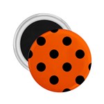 Polka Dots - Black on Safety Orange 2.25  Magnet