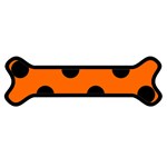 Polka Dots - Black on Safety Orange Magnet (Dog Bone)