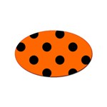 Polka Dots - Black on Safety Orange Sticker Oval (10 pack)