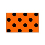 Polka Dots - Black on Safety Orange Sticker (Rectangular)