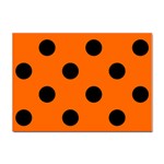 Polka Dots - Black on Safety Orange Sticker A4 (10 pack)