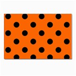 Polka Dots - Black on Safety Orange Postcard 4 x 6  (Pkg of 10)