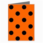 Polka Dots - Black on Safety Orange Greeting Card