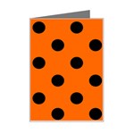 Polka Dots - Black on Safety Orange Mini Greeting Card