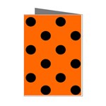 Polka Dots - Black on Safety Orange Mini Greeting Cards (Pkg of 8)