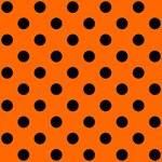 Polka Dots - Black on Safety Orange ScrapBook Page 12  x 12 