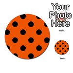 Polka Dots - Black on Safety Orange Multi-purpose Cards (Round)