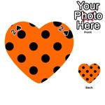 Polka Dots - Black on Safety Orange Playing Cards 54 (Heart)