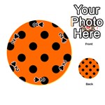 Polka Dots - Black on Safety Orange Playing Cards 54 (Round)