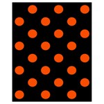 Polka Dots - Tangelo Orange on Black Drawstring Bag (Small)