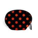 Polka Dots - Tangelo Orange on Black Accessory Pouch (Small)