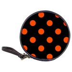 Polka Dots - Tangelo Orange on Black Classic 20-CD Wallet