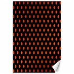 Polka Dots - Tangelo Orange on Black Canvas 24  x 36 