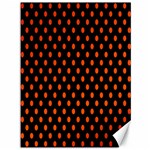 Polka Dots - Tangelo Orange on Black Canvas 36  x 48 