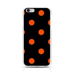 Polka Dots - Tangelo Orange on Black Apple iPhone 6/6S Silicone Case (Transparent)