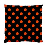 Polka Dots - Tangelo Orange on Black Standard Cushion Case (Two Sides)