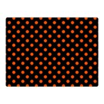 Polka Dots - Tangelo Orange on Black Double Sided Flano Blanket (Mini)