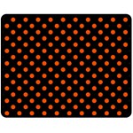 Polka Dots - Tangelo Orange on Black Fleece Blanket (Medium) (One Side)