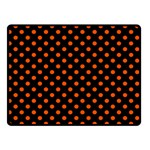 Polka Dots - Tangelo Orange on Black Double Sided Fleece Blanket (Small) (Two Sides)