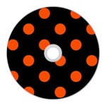 Polka Dots - Tangelo Orange on Black CD Wall Clock