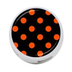 Polka Dots - Tangelo Orange on Black 4-Port USB Hub (One Side)