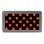 Polka Dots - Tangelo Orange on Black Memory Card Reader (Mini)