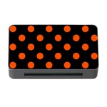 Polka Dots - Tangelo Orange on Black Memory Card Reader with CF